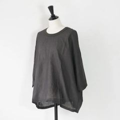 wafu／フランス産リネン100% 七分袖トップス ／鈍色 - メルカリ