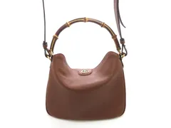 GUCCI グッチ 2WAYバッグ バンブー ダイアナ ミディアム  746124 ショルダーバッグ レザー ブラウン レディース【中古】【473】