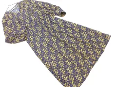 nano universe ナノユニバース 総柄 花柄 Vネック シャツ ワンピース size36/ネイビー ■◇ レディース