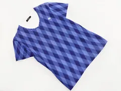 BURBERRY BLACK LABEL バーバリーブラックレーベル フェイクレイヤード アーガイル 半袖 カットソー size2/青ｘ紺 ■◆ メンズ