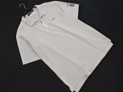 le coq sportif ルコックスポルティフ GOLF COLLECTION ゴルフコレクション ボーダー ロゴ 刺繍 プリント 半袖 ハーフジップ シャツ sizeL/白 ■◆ メンズ