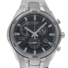 【CITIZEN】シチズン オルタナ VO10-5992F H570-S030757 チタン シルバー エコドライブ クロノグラフ メンズ 黒文字盤 腕時計