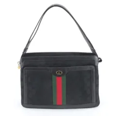 美品 ヴィンテージ オールド グッチ GG キャンバス シェリー ライン レザー 2WAY ショルダーバッグ 斜め掛け レディース REE DW11-7【中古】