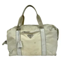 PRADA(プラダ) ハンドバッグ - アイボリー×白×ベージュ レザー