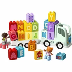 【公式】おもちゃ 玩具 ブロック プレゼント 誕生日 クリスマス のりもの 幼児 のりもの はじめて デュプロのまち アルファベットトラック 10421 DUPLO