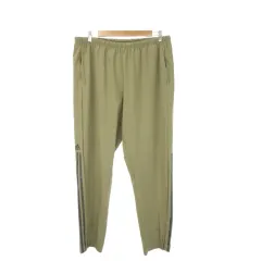 アディダス adidas PAKAIAN ロングパンツ スポーツウエア 2XL 緑 カーキ 無地 長ズボン ロゴプリント /CK36 ■GY99