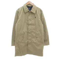 ポロ ラルフローレン POLO RALPH LAUREN タグ付き Twill Walking Coat ステンカラーコート シングル ロゴ刺繍 比翼 S ベージュ系 /UOのサムネイル