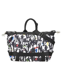 レスポートサック 総柄 ボストンバッグ ショルダーバッグ 2WAY ホワイト マルチカラー ナイロン レディース LeSportsac【1-0203982】