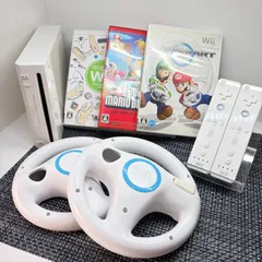 【動作確認済】Wii 本体 リモコン2本 マリオカートセット a