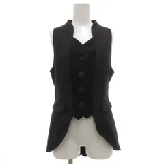 アクシーズファム axes femme ベスト M 黒 ブラック Vネック テールカット /NL ■ECF003