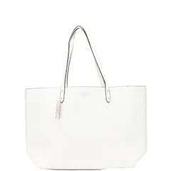 ヴィクトリアシークレット ロゴ トートバッグ ハンドバッグ ホワイト ゴールド レザー レディース VICTORIA'S SECRET【1-0218488】