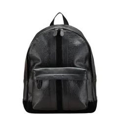 コーチ ロゴ リュック バックパック ブラック レザー スウェット レディース COACH【1-0220757】
