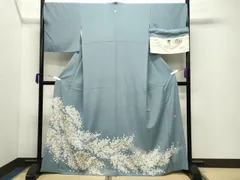 平和屋着物●染匠　久保耕　色留袖　駒刺繍　枝垂れ桜文　暈し染め　金彩　正絹　逸品　CABD9068gh