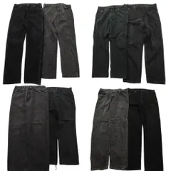 古着卸 まとめ売り ラングラー ブラック デニムパンツ 8枚セット ( メンズ 36 ) アメカジ ストレート 革パッチ 中古 古着 NE4475