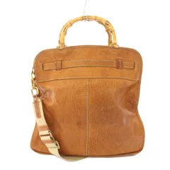 ミュウミュウ miumiu 2WAY ハンドバッグ ショルダーバッグ レザー ワンカラー 茶 ブラウン /BB ■OH