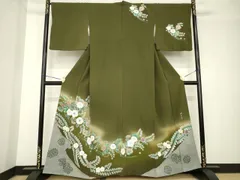 平和屋着物●螺鈿作家　藤本隆士　訪問着　辻が花　流水花文　暈し染　正絹　逸品　AABH3353ck 平和屋着物○螺鈿作家 藤本隆士 訪問着 辻が花 流水花文 暈し染 正絹