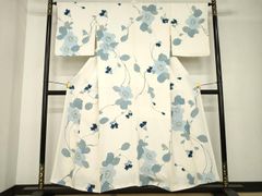 新品未使用 セオα 洗える 単衣 浴衣 桔梗 白地 夏 - メルカリ