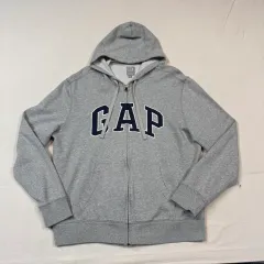 L) GAP ギャップ グレー フードジップアップ