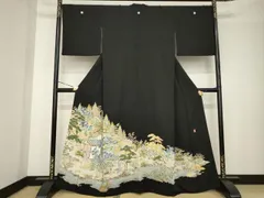 平和屋着物○本加賀友禅作家 柿本市郎 黒留袖 風景文 正絹 逸品