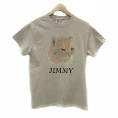 ヤングアンドオルセン YOUNG & OLSEN Tシャツ カットソー 半袖 ラウンドネック 猫プリント S ベージュ 黒 ブラック /YS13のサムネイル
