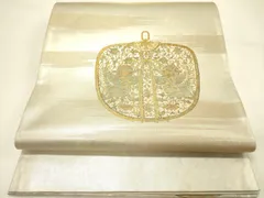 平和屋着物●田中工芸織物　祥園謹製　太鼓柄袋帯　仕覆花鳥文　金銀糸　正絹　逸品　DABE1030op
