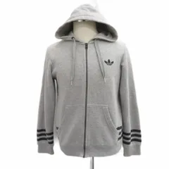 アディダスオリジナルス adidas originals ジャケット パーカー 上着 ミドル丈  M グレー ロゴ /HO30 ■ECB001