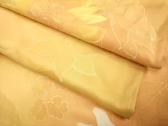 平和屋着物▼上質な小紋　草花文　暈し染め　地紋起こし　正絹　逸品　DABE9731du