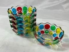 カラフル小鉢　5点セット　小鉢　鉢　ガラス　カラフル　食器　小物入れ　インテリア　昭和レトロ　昭和　レトロ