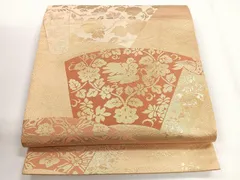 平和屋着物＊夏物　西陣　まいづる謹製　六通柄袋帯　流水楓文　証紙付き　正絹　逸品　DAAY2972op 平和屋着物○極上 西陣 まいづる謹製 六通柄袋帯 唐織 高貴御印文様