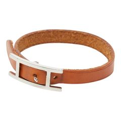 希少 HERMES プスプスエルメス バングル レザー シルバー ヴィンテージ