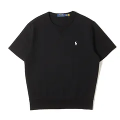 【美品】POLO Ralph Lauren ポロ ラルフローレン スウェット ブラック 黒 サイズ:M | ワンポイント刺繍 半袖 テックスウェットシャツ | トップス トレーナー【メンズ】【中古】