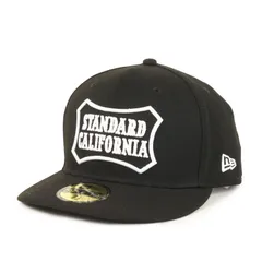 【美品】STANDARD CALIFORNIA スタンダードカリフォルニア キャップ サイズ:7 1/2(59.6cm) | 24SS NEW ERA 59 FIFTY シールドロゴ 刺繍 ベースボール キャップ | ブラック | ブランド【メンズ】【中古】