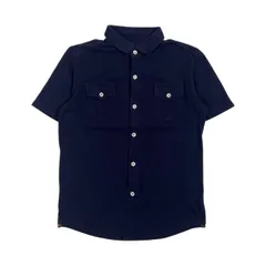 BARNEYS NEWYORK バーニーズニューヨーク 鹿の子 半袖 シャツ サイズ M /ネイビー系 メンズのサムネイル