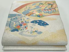 平和屋着物◎太鼓柄袋帯　綴れ　御所解文　金銀糸　正絹　逸品　CABF7167fbのサムネイル
