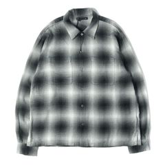 希少】AMIRI オンブレチェックシャツ 黒 M ラメ ペンライト グリッタ 