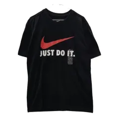 新品 NIKE ナイキ BIG スウッシュ ロゴ プリンティング ブラック 半袖 Tシャツ XL