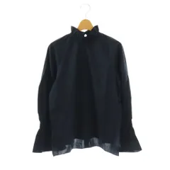 マーリエパーエフデ Maglie par ef-de シャツ ブラウス フェイクパール フリル 7 紺 ネイビー /AZのサムネイル