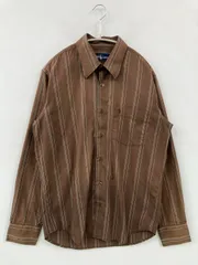 Ralph Lauren ラルフローレン シャツ/ブラウス S ブラウン コットン ストライプ柄 ワンポイント ブランドロゴ ミドル丈 長袖 レギュラーカラー