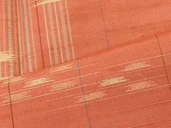 平和屋着物■上質な紬　幾何学文　正絹　逸品　CABG5632oy