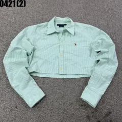 ポロ ラルフローレン ストライプ クロップド シャツ