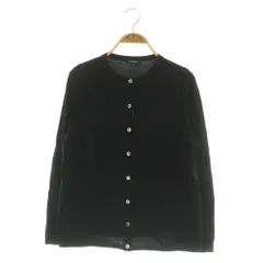 バーバリー ロンドン BURBERRY LONDON カーディガン 長袖 クルーネック ニット コットン 13 ブラック /MY ■OS