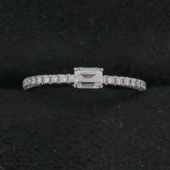 K18 SUWA ダイヤモンド リング スワ エメラルドカット シングルカット 