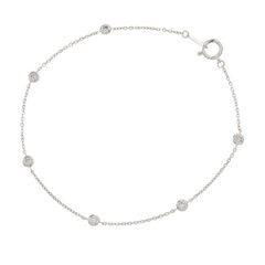 美品 ポンテヴェキオ K18WG ダイヤモンド5石0.22ct.ブレスレット 