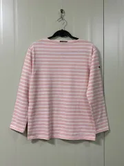 SAINT JAMES(セントジェームス) ピンク ストライプ 長袖 Tシャツ