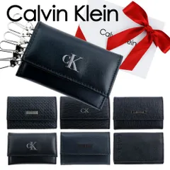カルバンクライン Calvin Klein キーケース ギフトボックス付き CK レザー 本革 ブランド 6連 キーリング キーカバー RFID セキュリティー 箱付き ブラックのサムネイル