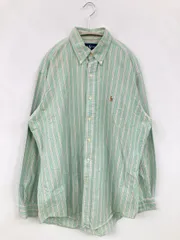 Ralph Lauren ラルフローレン シャツ/ブラウス M ライトグリーン コットン ストライプ柄 ワンポイント 長袖 ボタンダウン