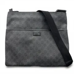 GUCCI 美品 グッチ GGスプリーム 162904 ショルダーバッグ PVC レザー ブラック グレー メッセンジャーバッグ クロスボディ 斜め掛け GGプラス ABランク 中古 鑑定済 グッチバッグ