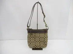  良品 コーチ COACH 10402 シグネチャー キャンバス×レザー クロスボディ ショルダーバッグ 斜め掛け 肩掛け レディース ブラウン系 レディ