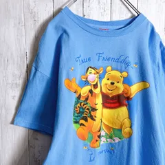 【入手困難】90s Disney Vintage USA製 古着 ディズニー くまのプーさん ティガー 水色 半袖Tシャツ #5167
