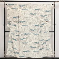 小紋 単衣 身丈152cm 裄丈60cm 正絹 Bランク インフォーマル 広衿 Sサイズ 御所解 古典的 優しい クリーム系 RP 1221-14024